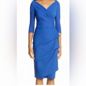 Chiara Boni La Petite Robe Florian Blue Klein Ruffle Dress small coctail flirty